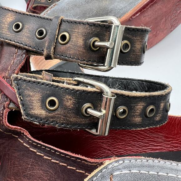 Freebird by Steven Candella Gray Brown Multi Booties Shoes Heel Women's Size 12 - Picture 8 of 11